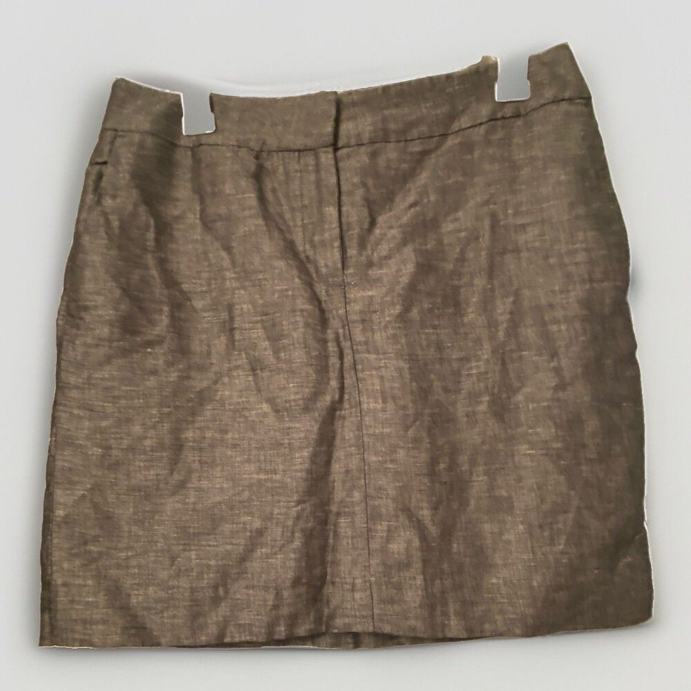 Ann Taylor Loft Skirt Size 6 Gray Linen Blend Business Work Career Casual